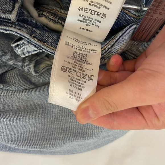 RALPH RAUREN High Rise Skinny Ankle Jeans with White Tuxedo Stripe Light Blue - Picture 10 of 13